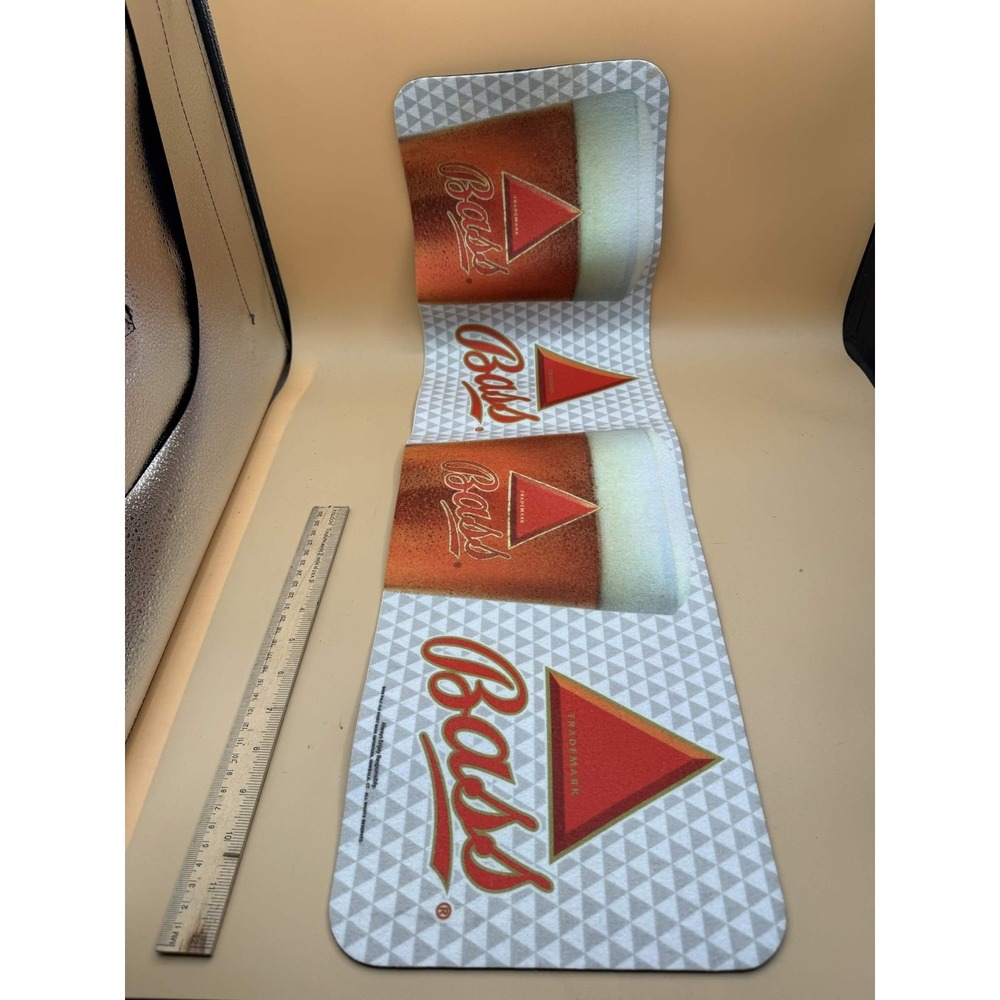 Bass Pale Ale Bar Runner Mat Rubber Backed Beer Rail Spill Mat 23.5x8.25